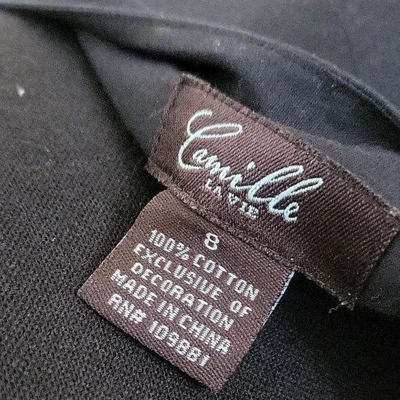 Camille La Vie Black Skirt with EMBROIDERED Purple Floral Design - Picture 2 of 7